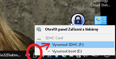 Bezpečné odebrání SD karty