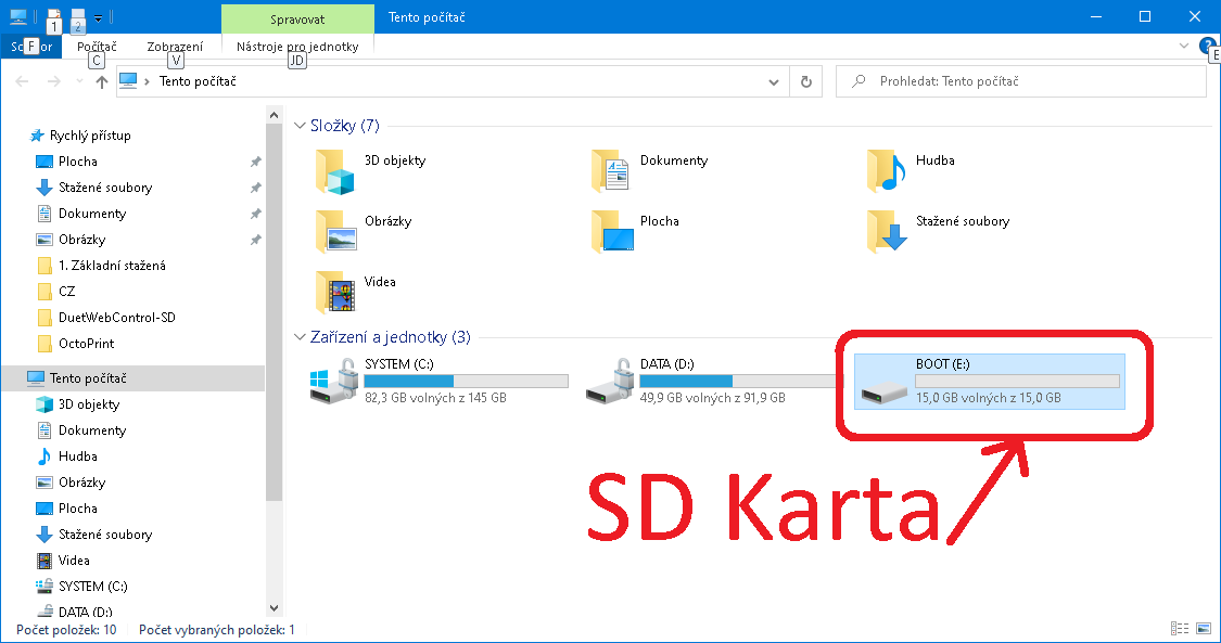 SD karta ve Windows