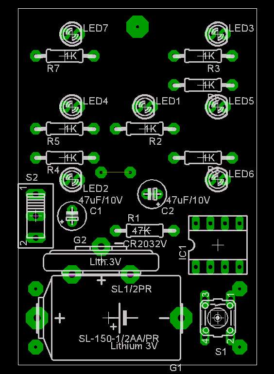 Osazovací plán elektronické hrací kostky