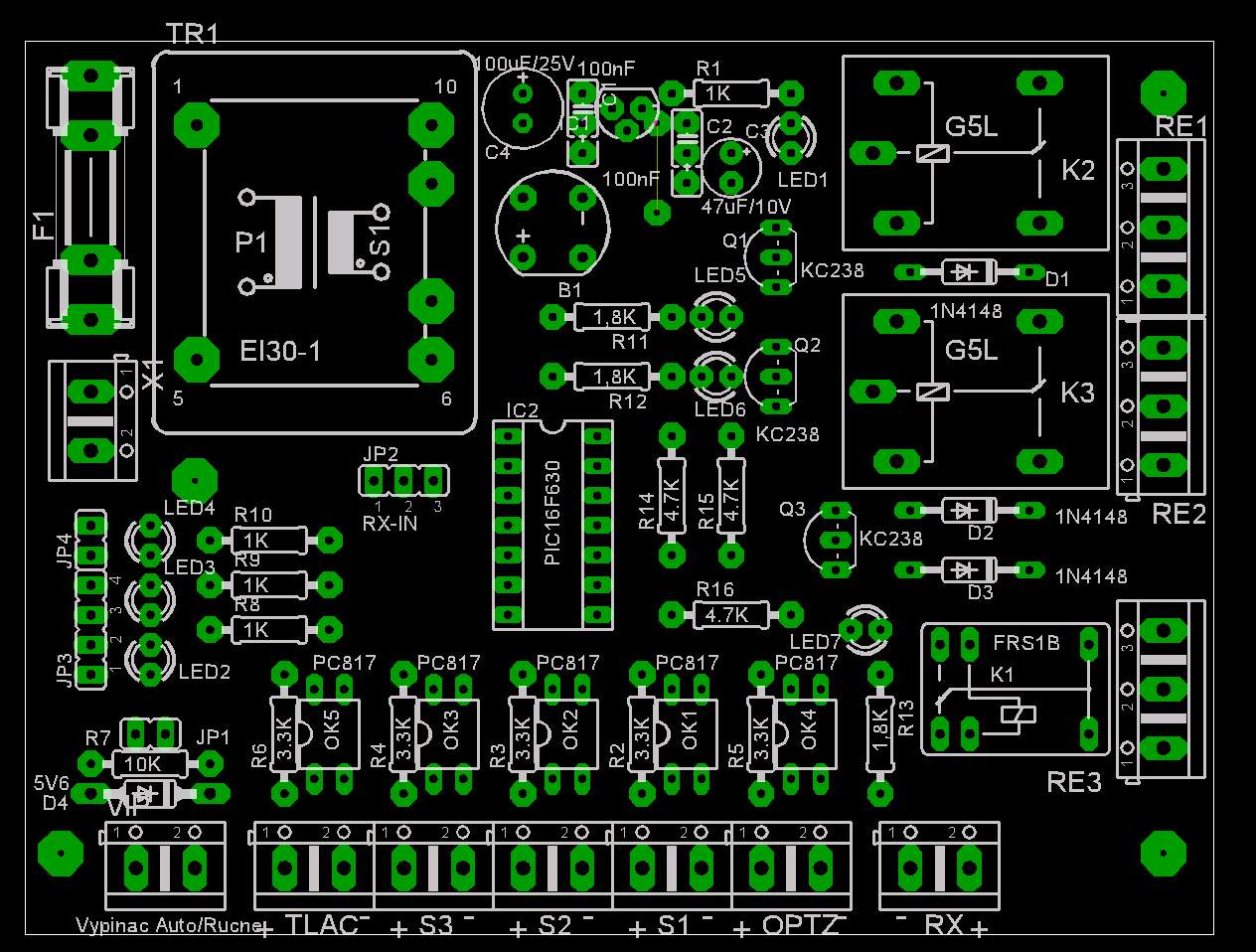 Osazovací plán elektronického řízení brány