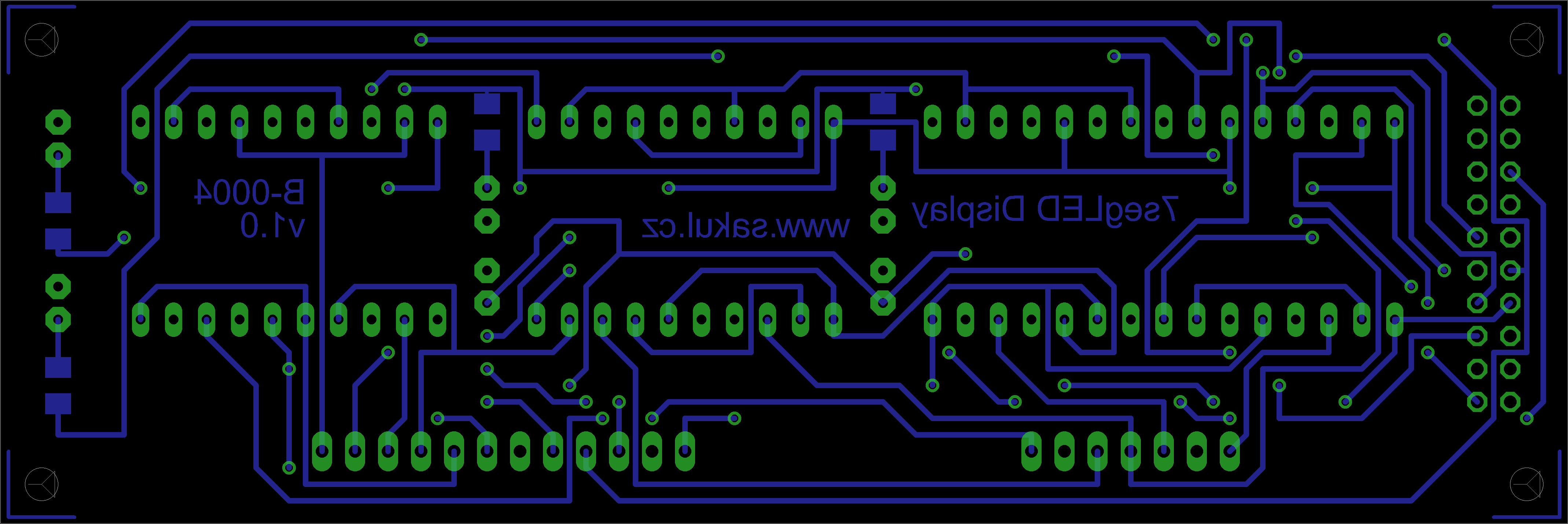 Spodní strana PCB displeje GPS Hodin v2