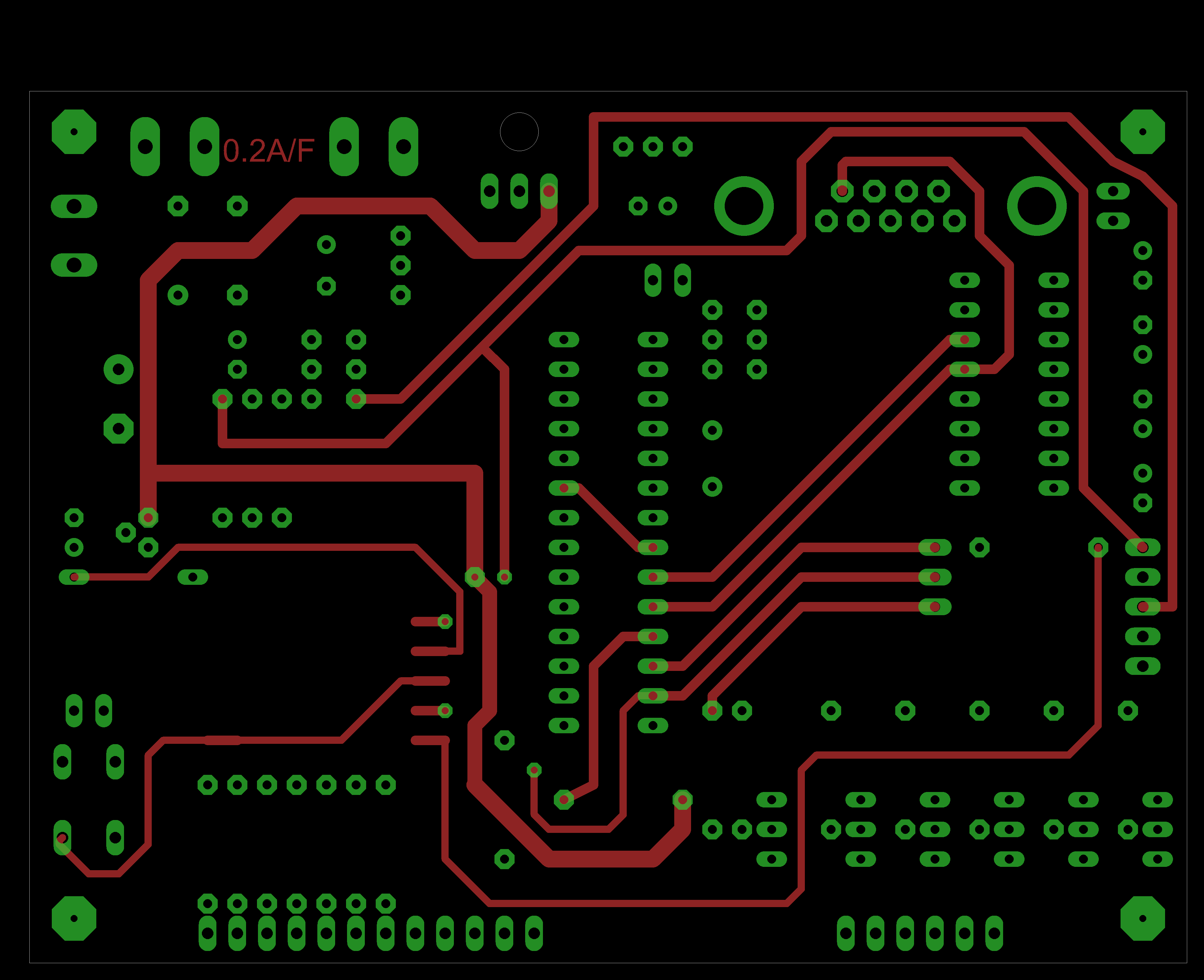 Horní strana PCB procesoru GPS Hodin v2