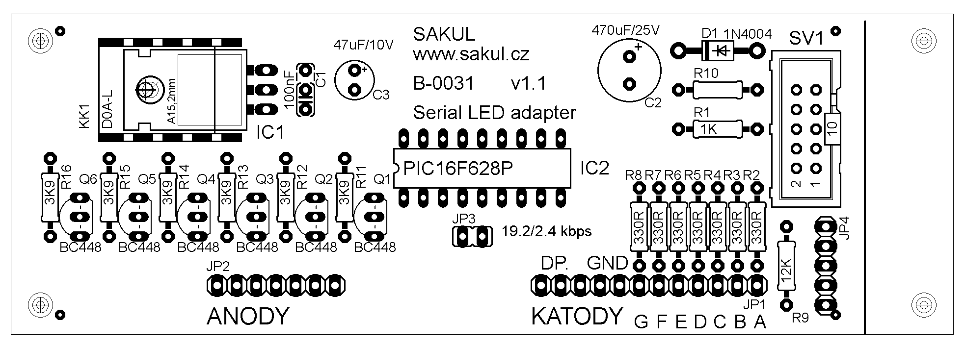 Osazovací plán Serial LED Adaptéru